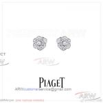 AAA Replica Piaget Rose Diamond Earrings In White Gold 